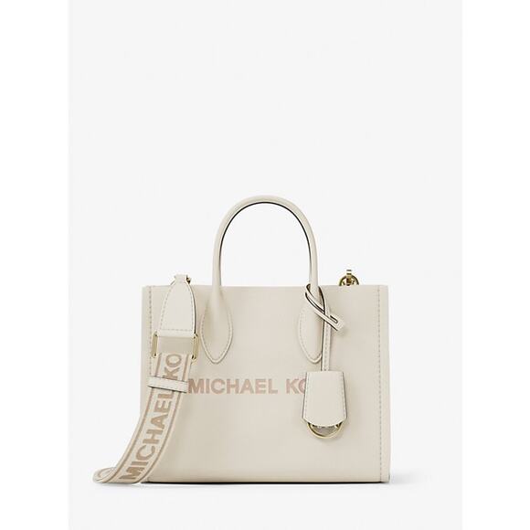 Michael Kors Mirella Small Pebbled Leather Convertible Crossbody Bag Cream NWT - Picture 1 of 5